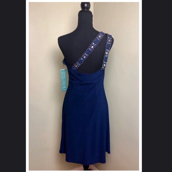 Blue one shoulder beautiful dress new with tags - Picture 2 of 8